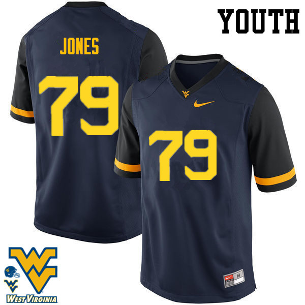 Youth #79 Matt Jones West Virginia Mountaineers College Football Jerseys-Navy - Click Image to Close